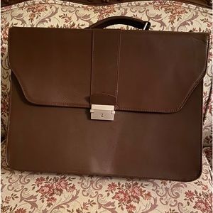 Leather Briefcase Laptop Bag